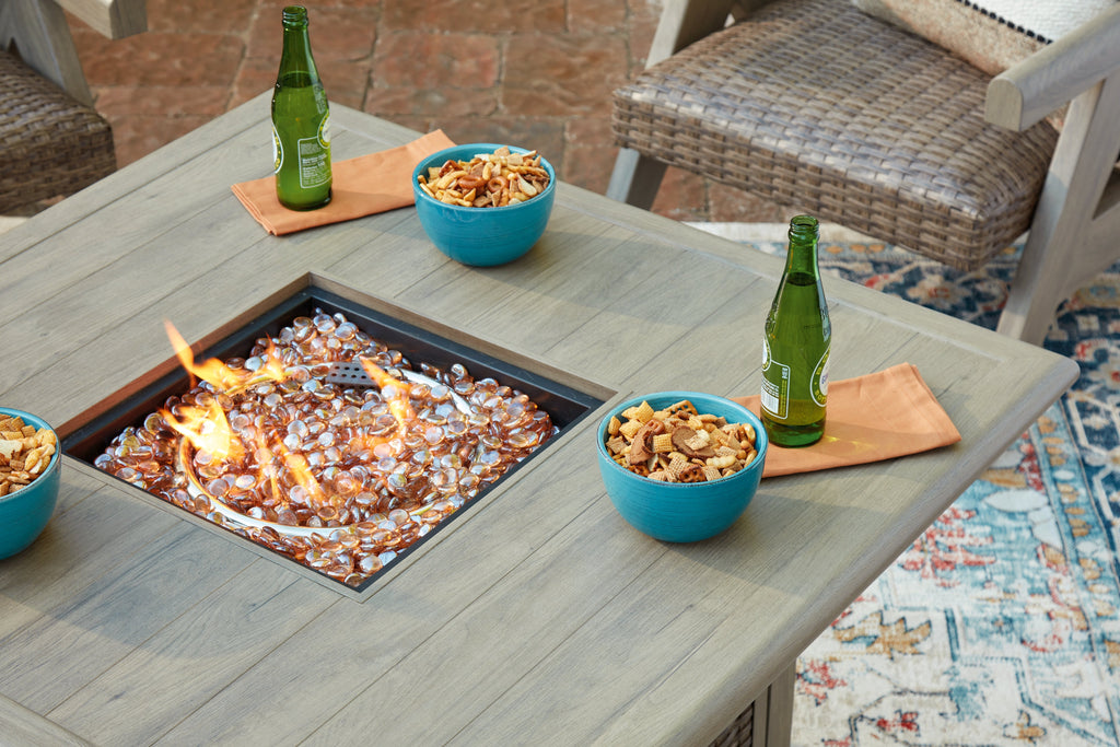 Cliff Trails Beige Fire Pit Table