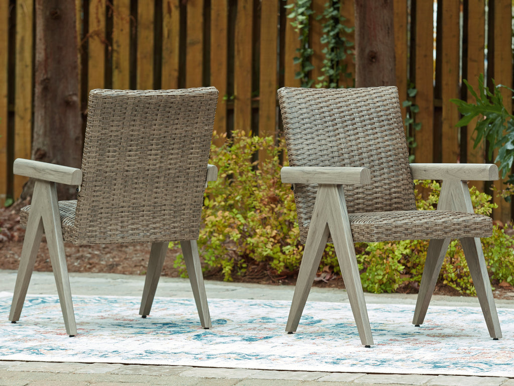 Cliff Trails Beige Outdoor Arm Chair (Set of 2)