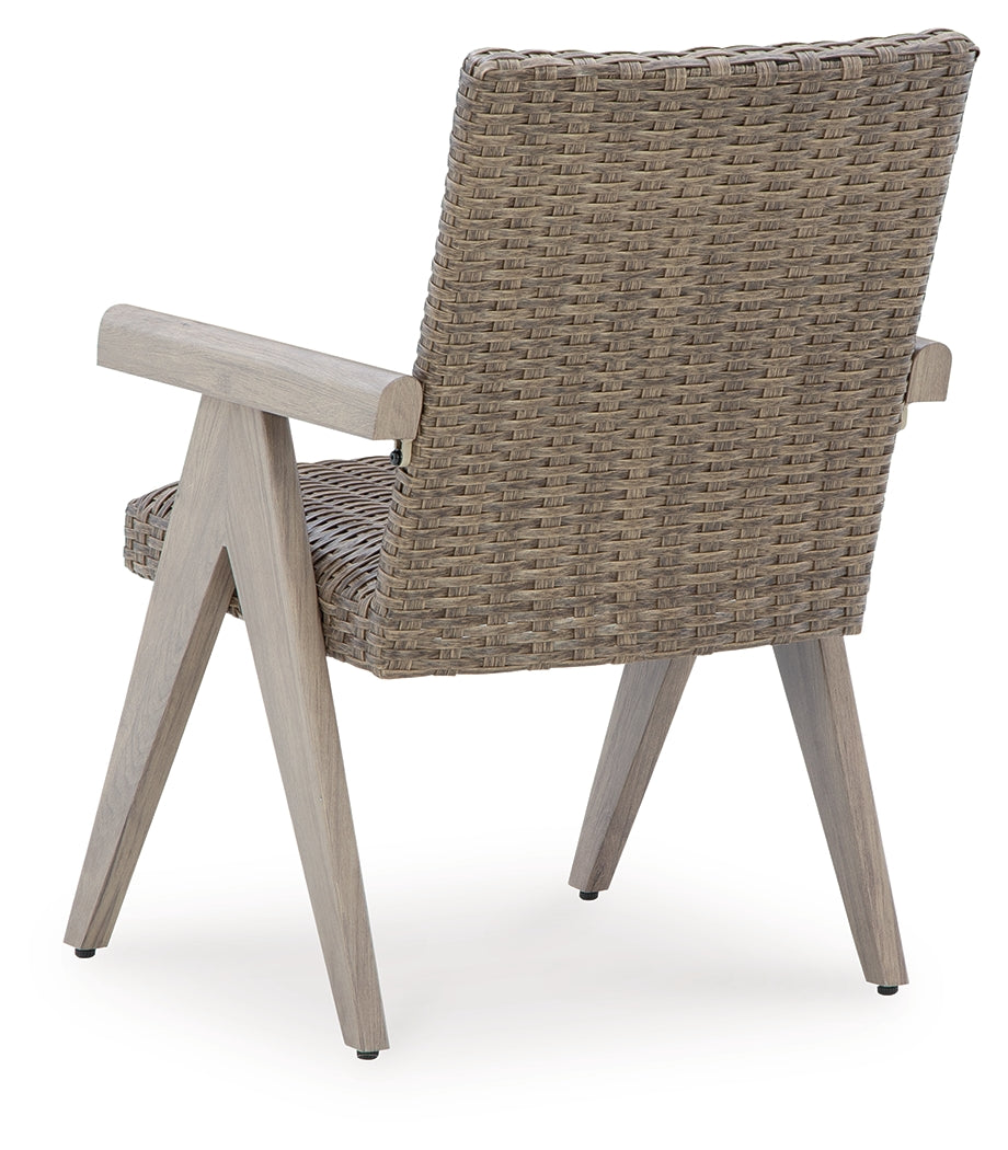 Cliff Trails Beige Outdoor Arm Chair (Set of 2)
