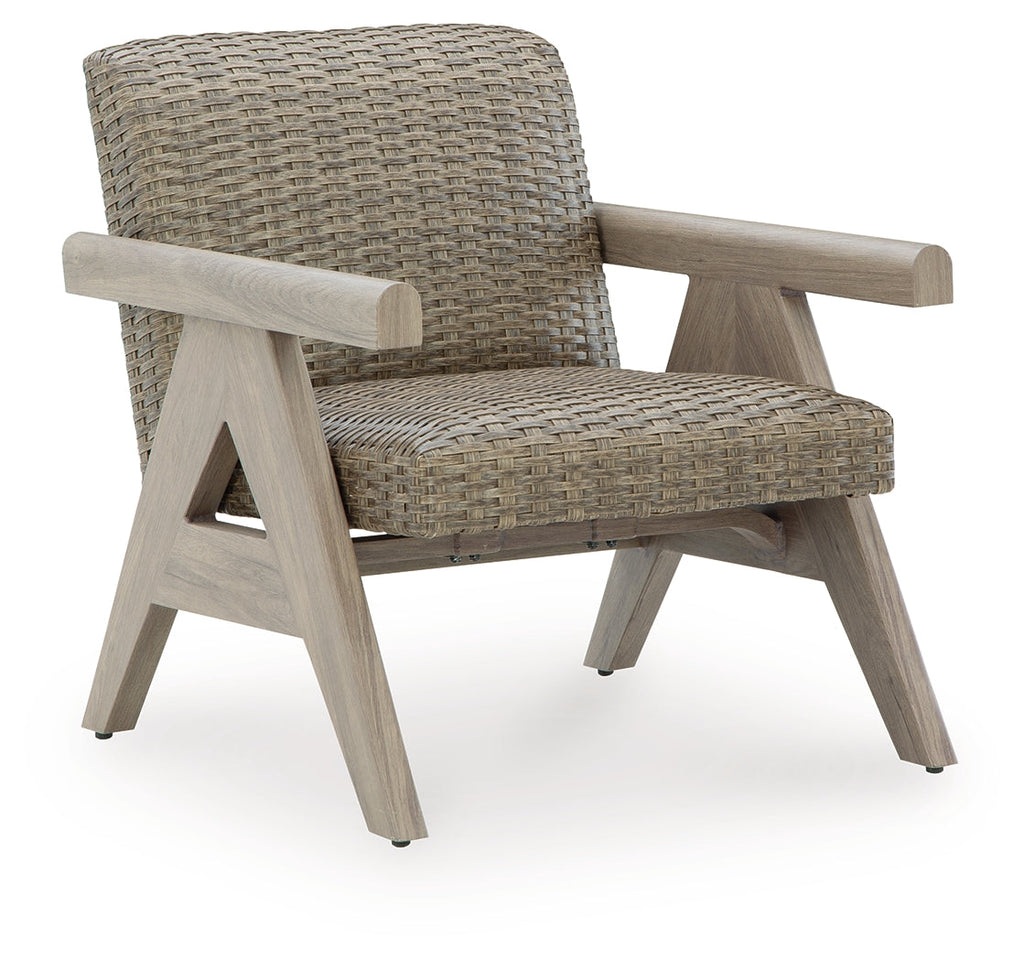 Cliff Trails Beige Outdoor Rocking Lounge Chair