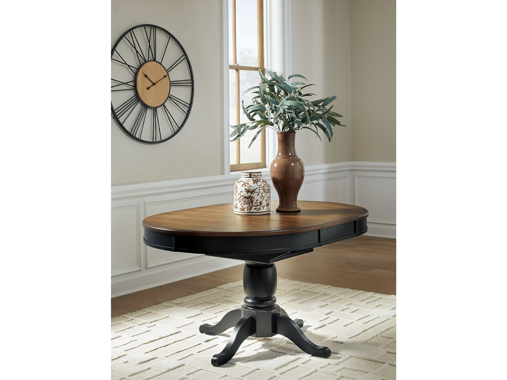 Clorazi Black/Brown Dining Butterfly Extension Table