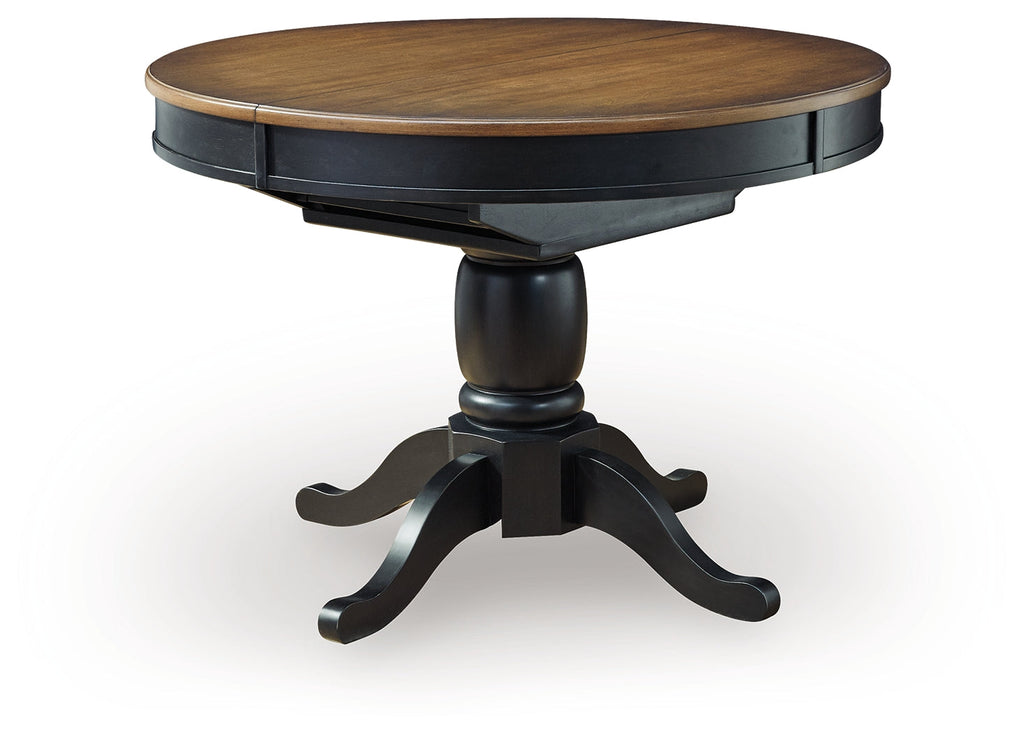 Clorazi Black/Brown Dining Butterfly Extension Table