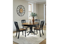 Clorazi Black/Brown Extension Dining Table and 4 Chairs