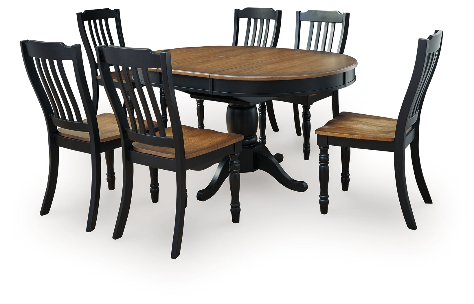 Clorazi Black/Brown Extension Dining Table and 6 Chairs