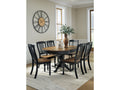 Clorazi Black/Brown Extension Dining Table and 6 Chairs