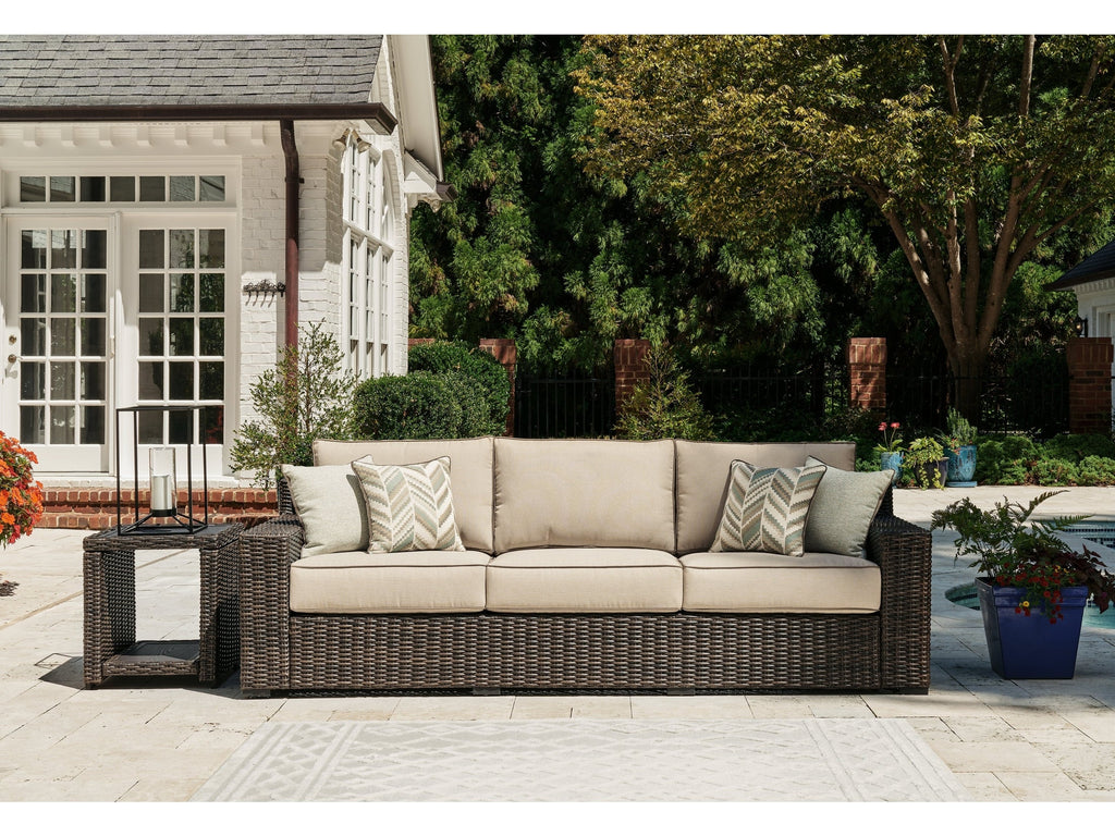 Coastline Bay Brown Outdoor Sofa with Cushion