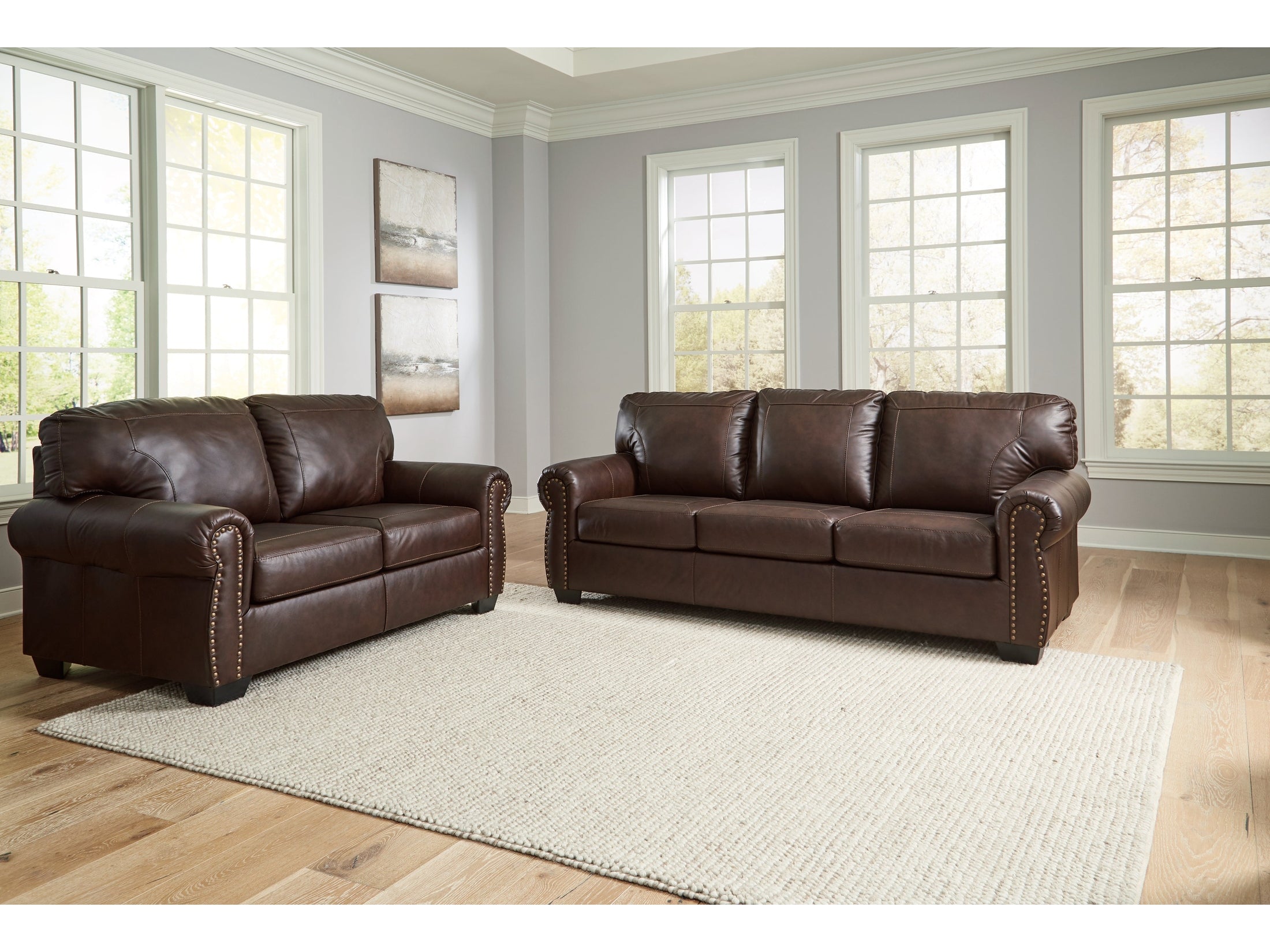 Colleton Brown Sofa and Loveseat