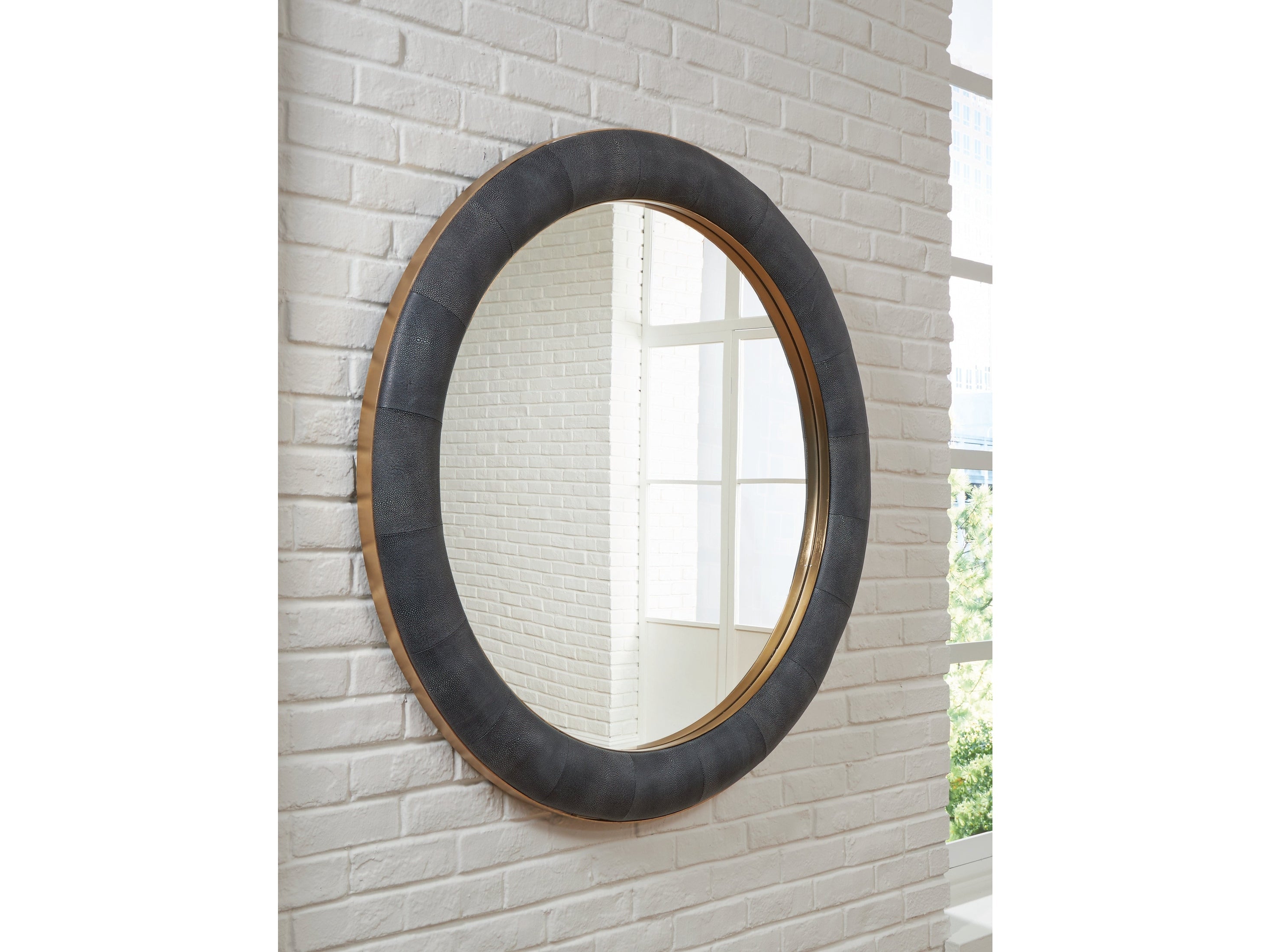 Corinsworth Charcoal/Brass Finish Accent Mirror