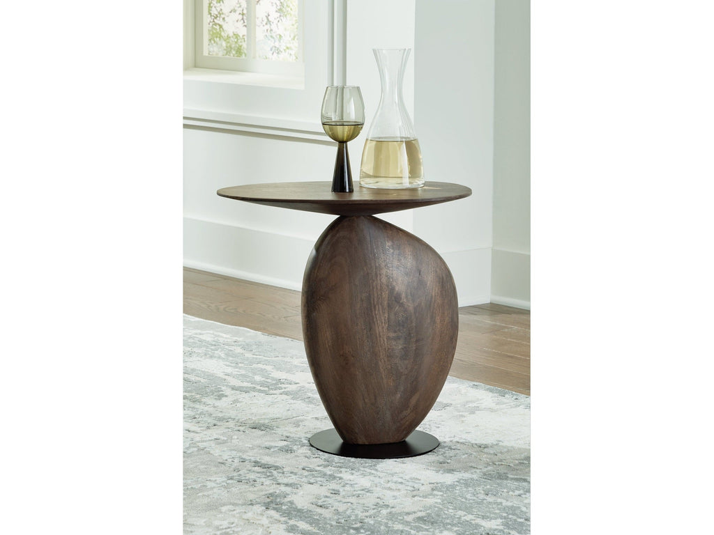 Cormmet Brown/Black Accent Table