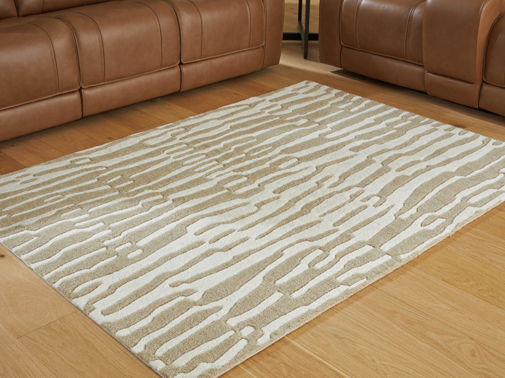 Corrbell Beige/White Medium Rug