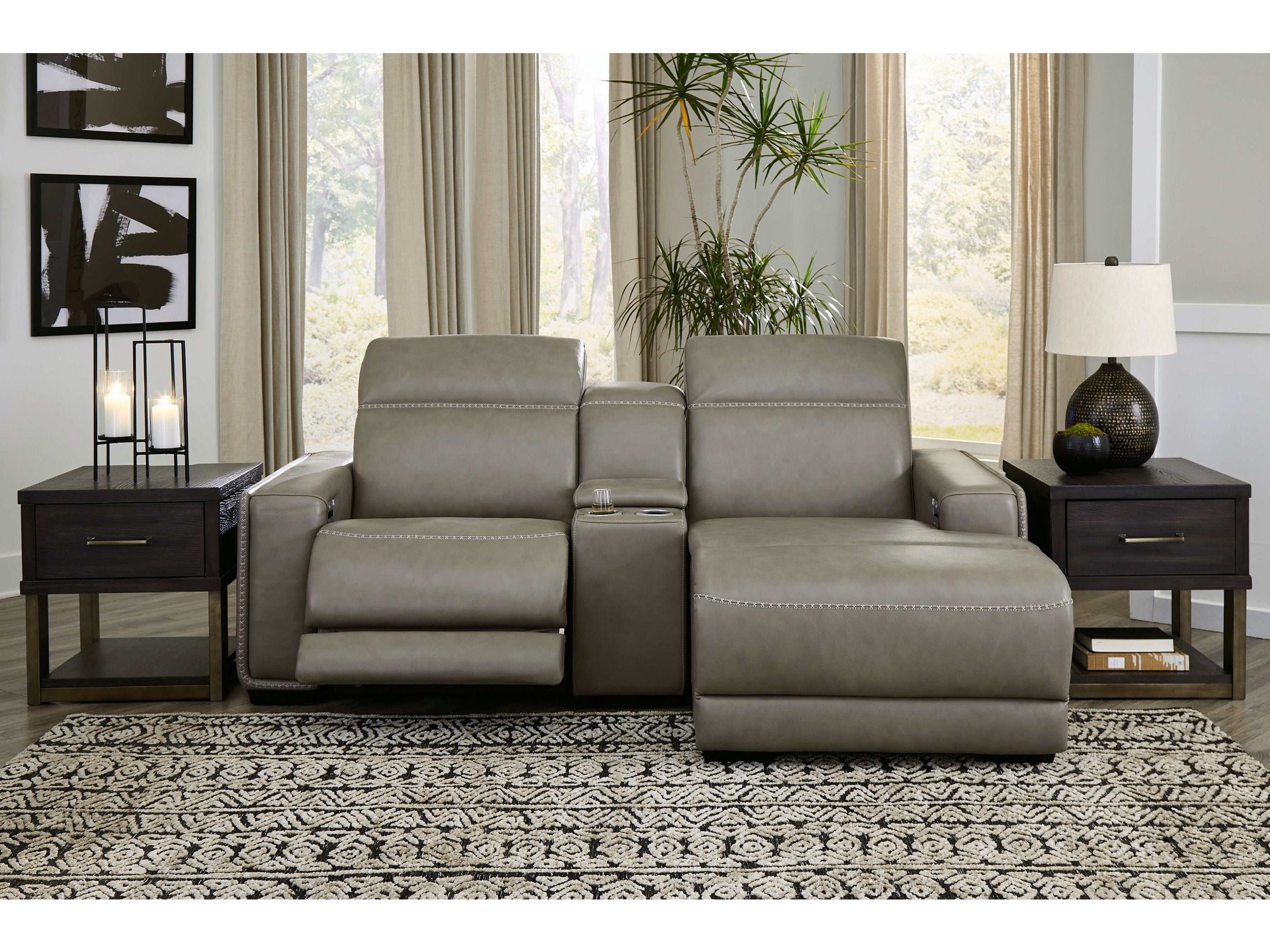 Correze Gray 3pc Power Reclining Sectional w/ Chaise