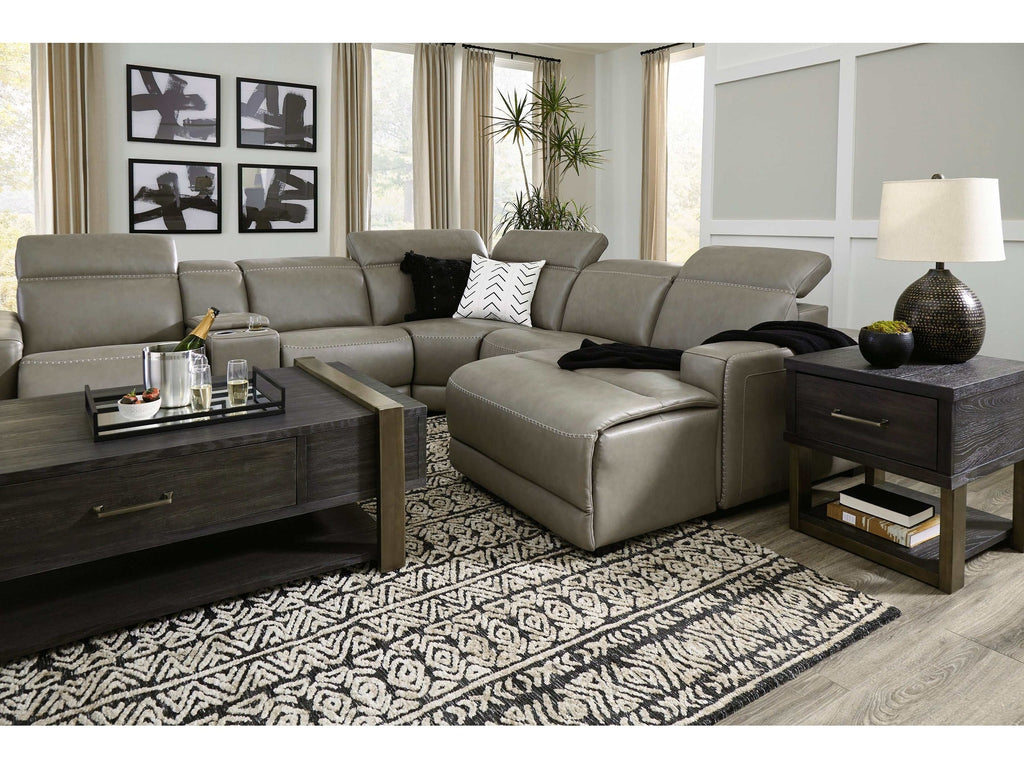 Correze Gray 6pc Power Reclining Sectional w/ RAF Chaise