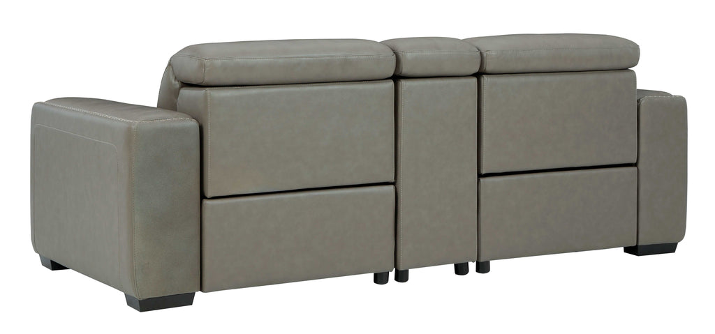 Correze Gray Power Reclining Sectional w/ Storage Console