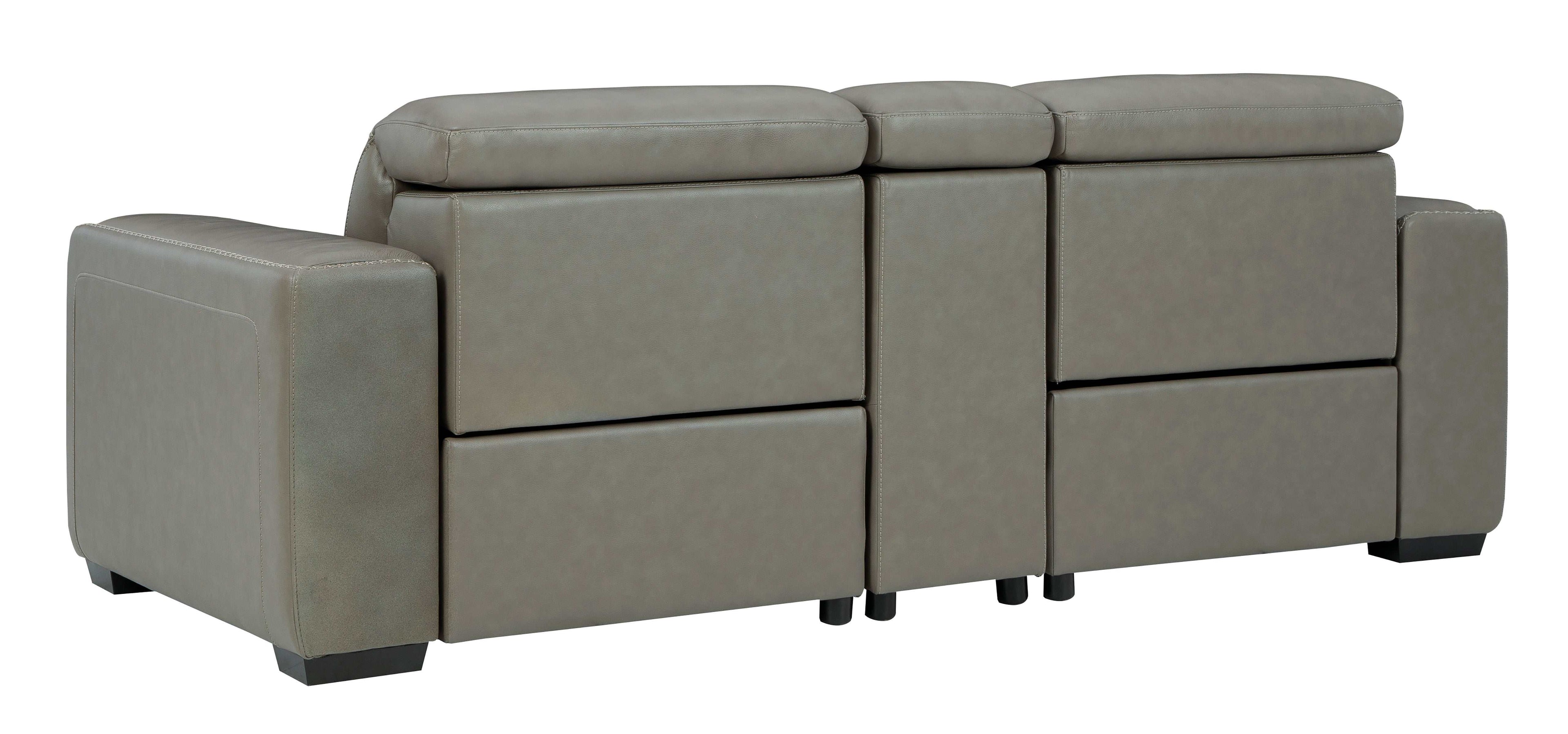 Correze Gray Power Reclining Sectional w/ Storage Console