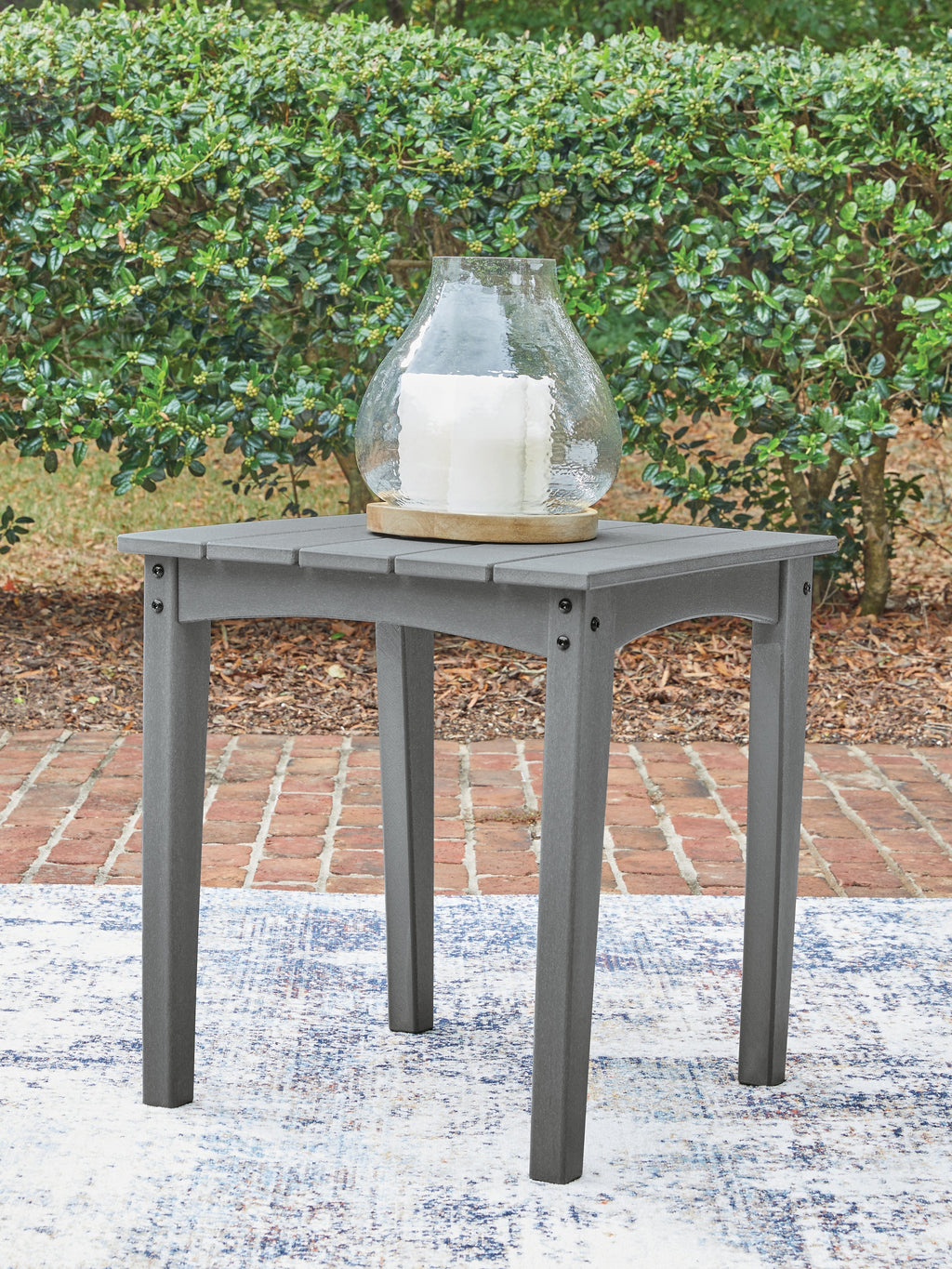 Cove Beach Gray Square End Table