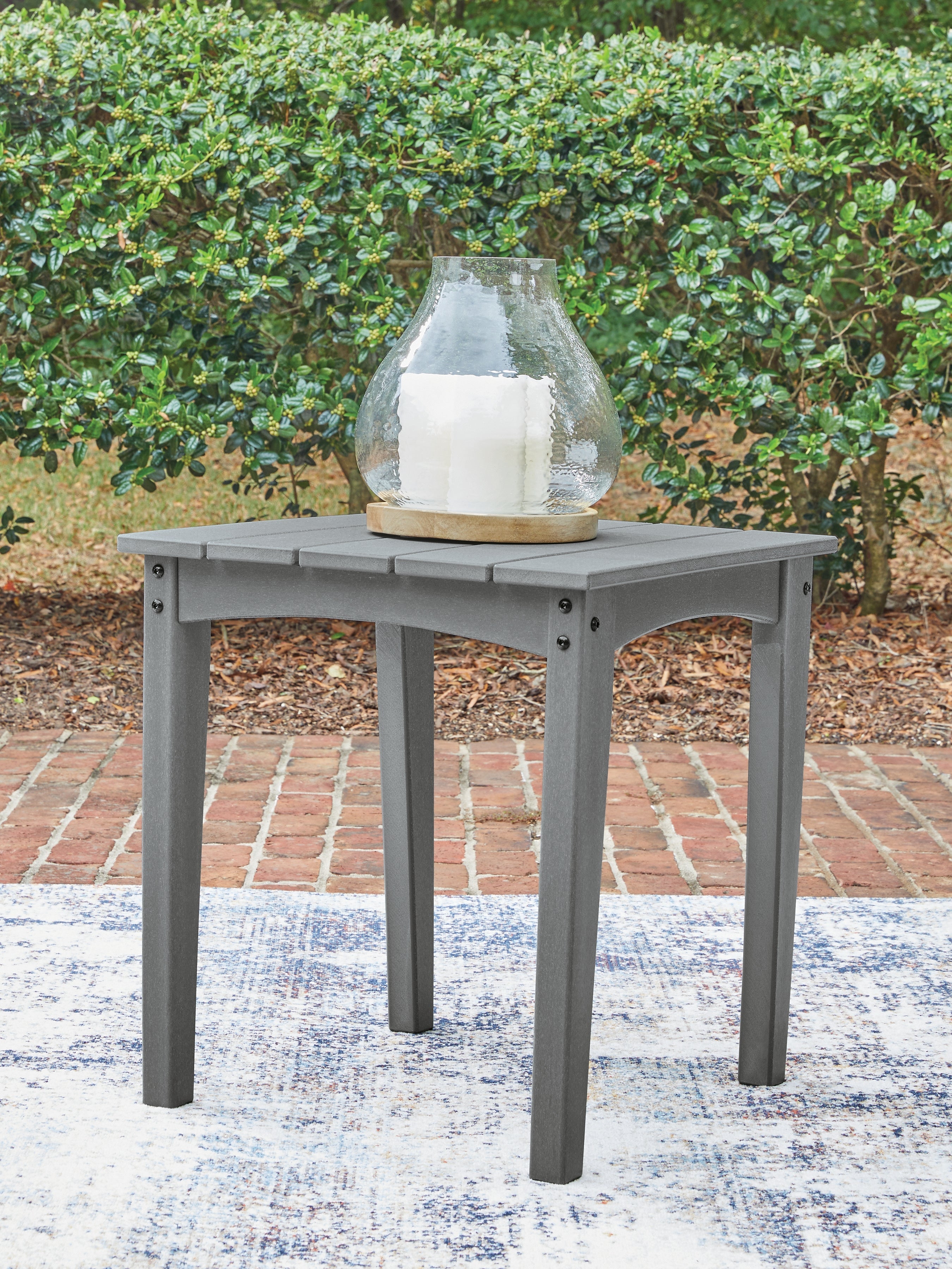 Cove Beach Gray Square End Table