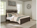 Covetown Dark Brown California King Panel Bed