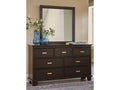 Covetown Dark Brown Dresser and Mirror