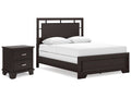 Covetown Dark Brown Queen Panel Bedroom Set with Nightstand