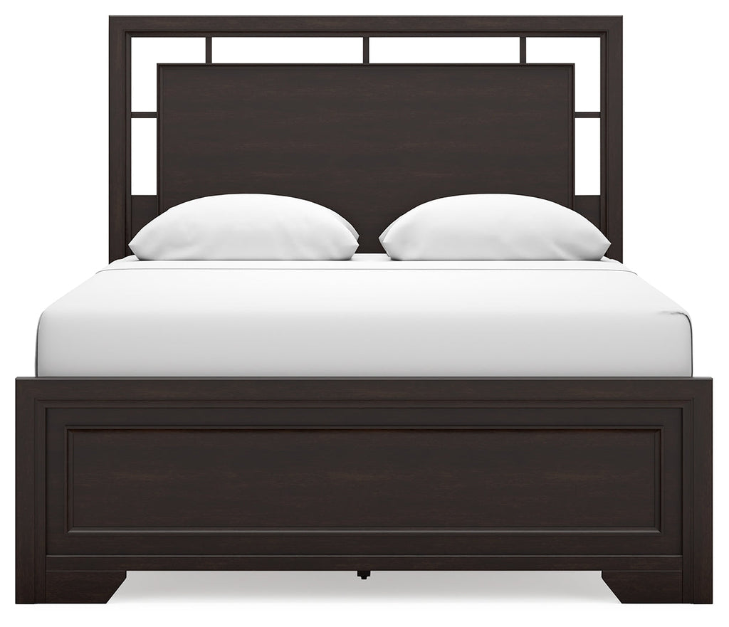 Covetown Dark Brown Queen Panel Bedroom Set with Nightstand