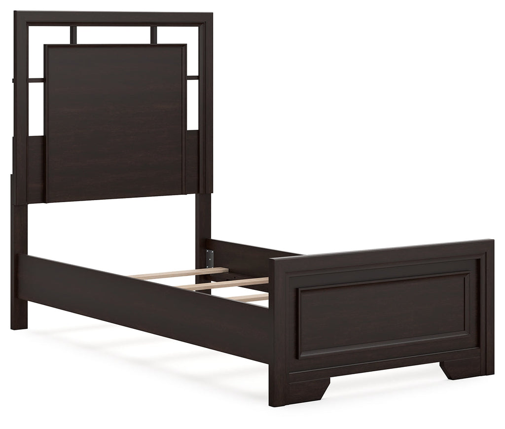 Covetown Dark Brown Twin Panel Youth Bed