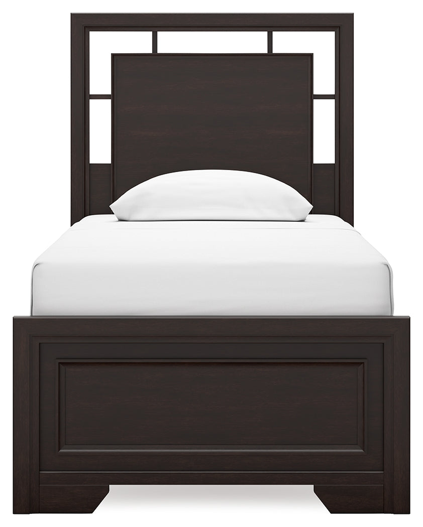 Covetown Dark Brown Twin Panel Youth Bed