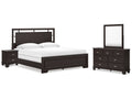 Covetown King Panel Bed, Dresser, Mirror and Nightstand