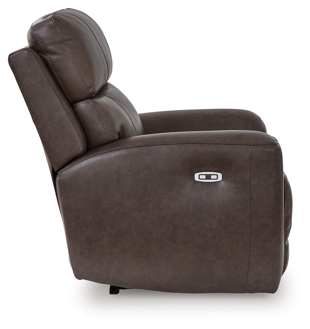 Crossplex Smoke Power Recliner/ADJ Headrest