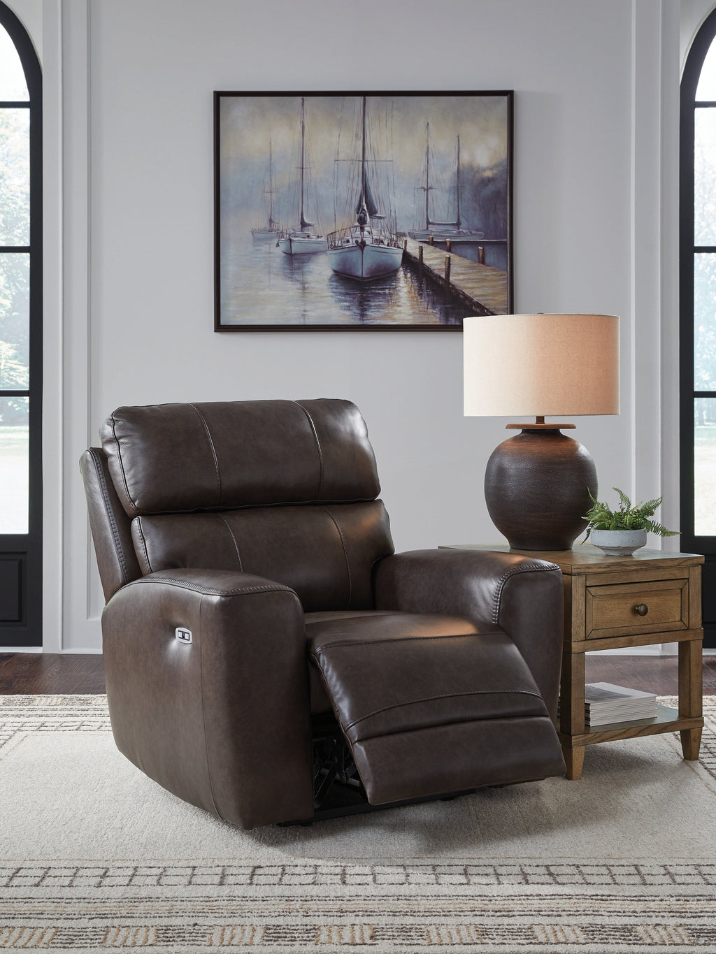 Crossplex Smoke Power Recliner/ADJ Headrest