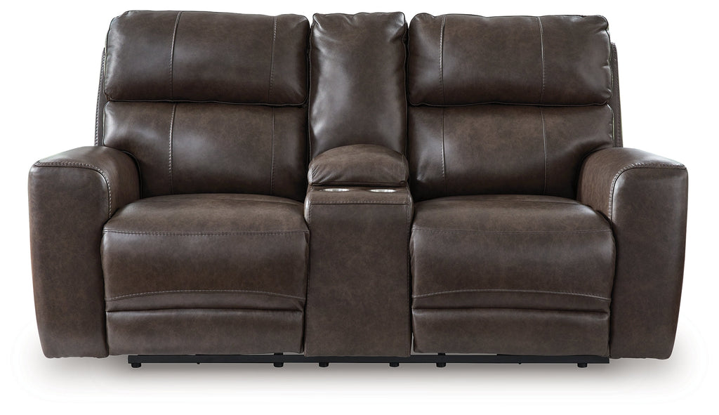 Crossplex Smoke Power Reclining Loveseat/CON/ADJ HDRST