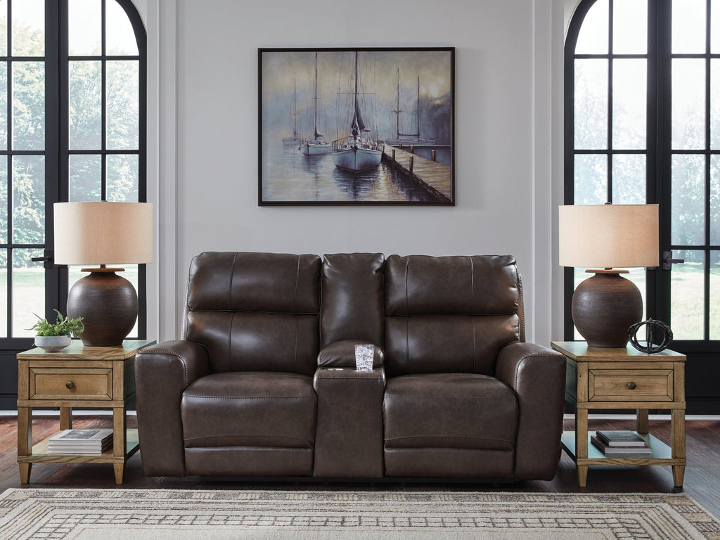 Crossplex Smoke Power Reclining Loveseat/CON/ADJ HDRST