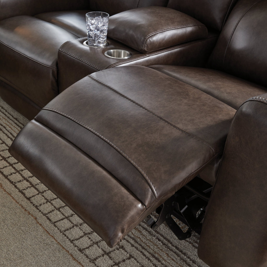 Crossplex Smoke Power Reclining Loveseat/CON/ADJ HDRST