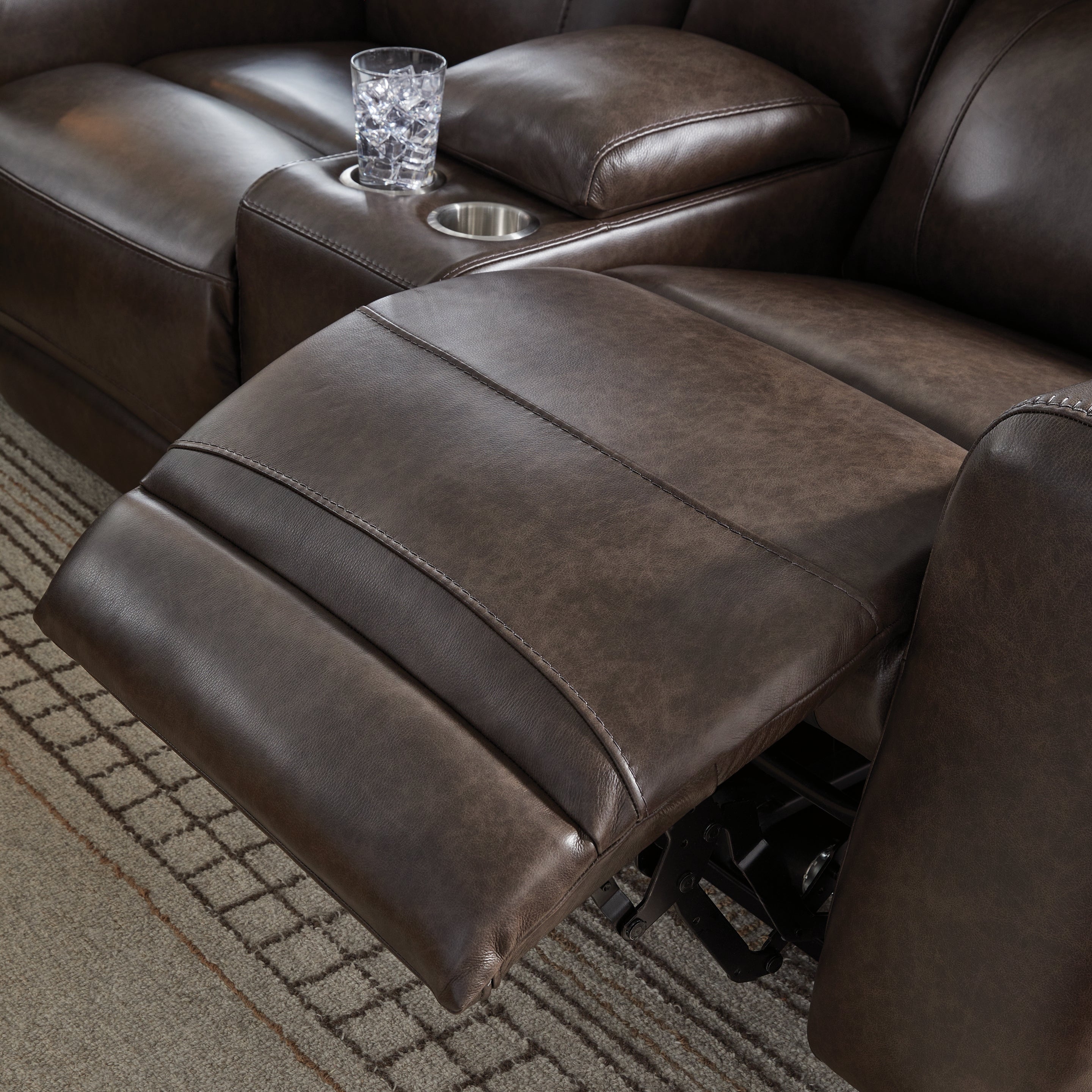 Crossplex Smoke Power Reclining Loveseat/CON/ADJ HDRST