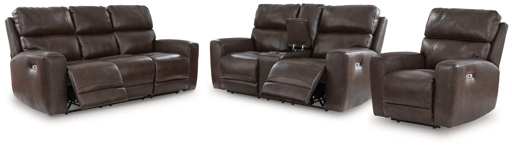 Crossplex Smoke Power Reclining Sofa, Loveseat and Recliner