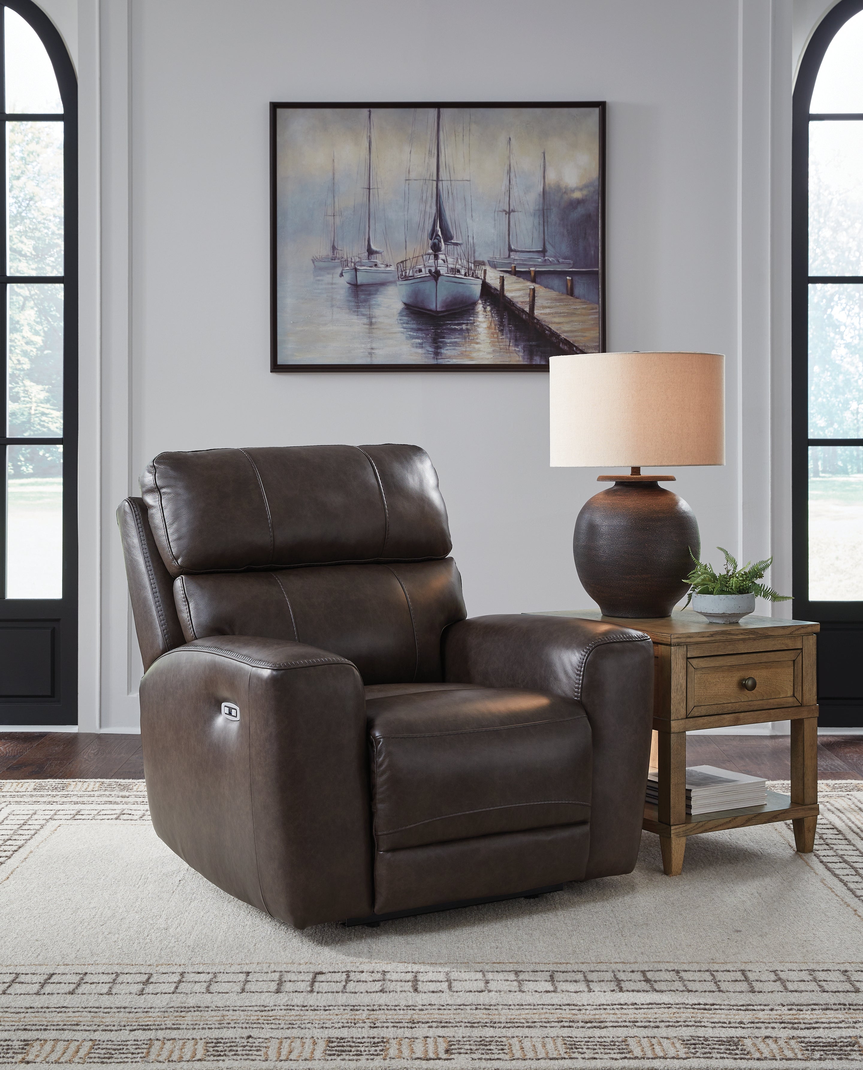 Crossplex Smoke Power Reclining Sofa and Power Recliner