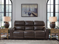 Crossplex Smoke Power Reclining Sofa with ADJ Headrest
