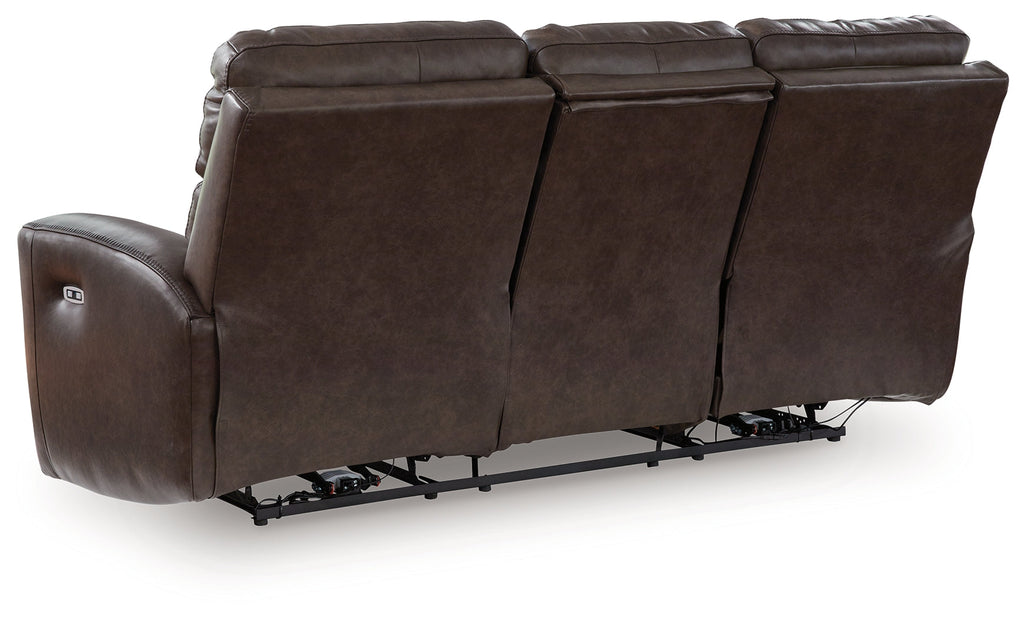 Crossplex Smoke Power Reclining Sofa with ADJ Headrest