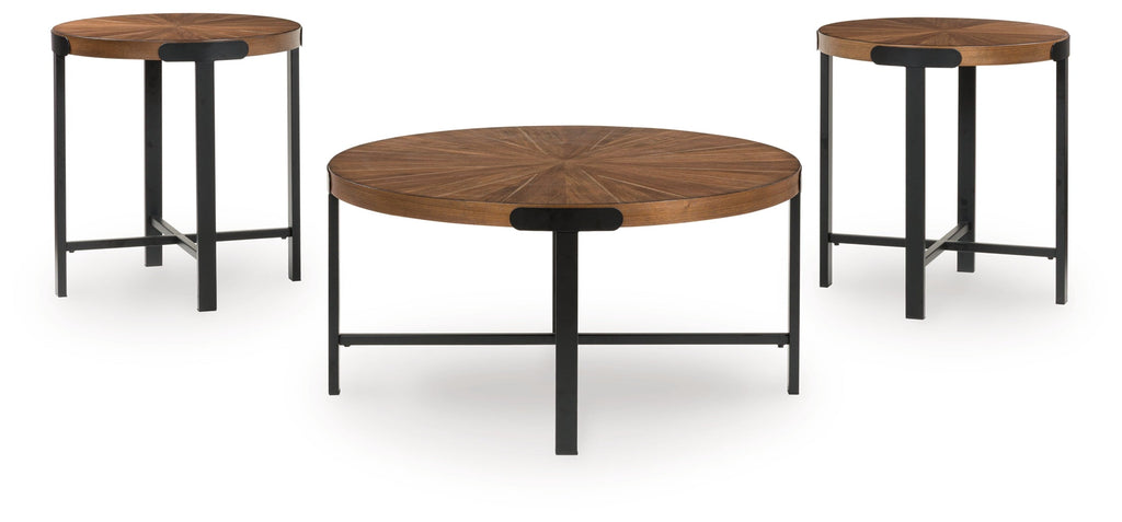 Crosstrail Brown Occasional Table Set (Set of 3)