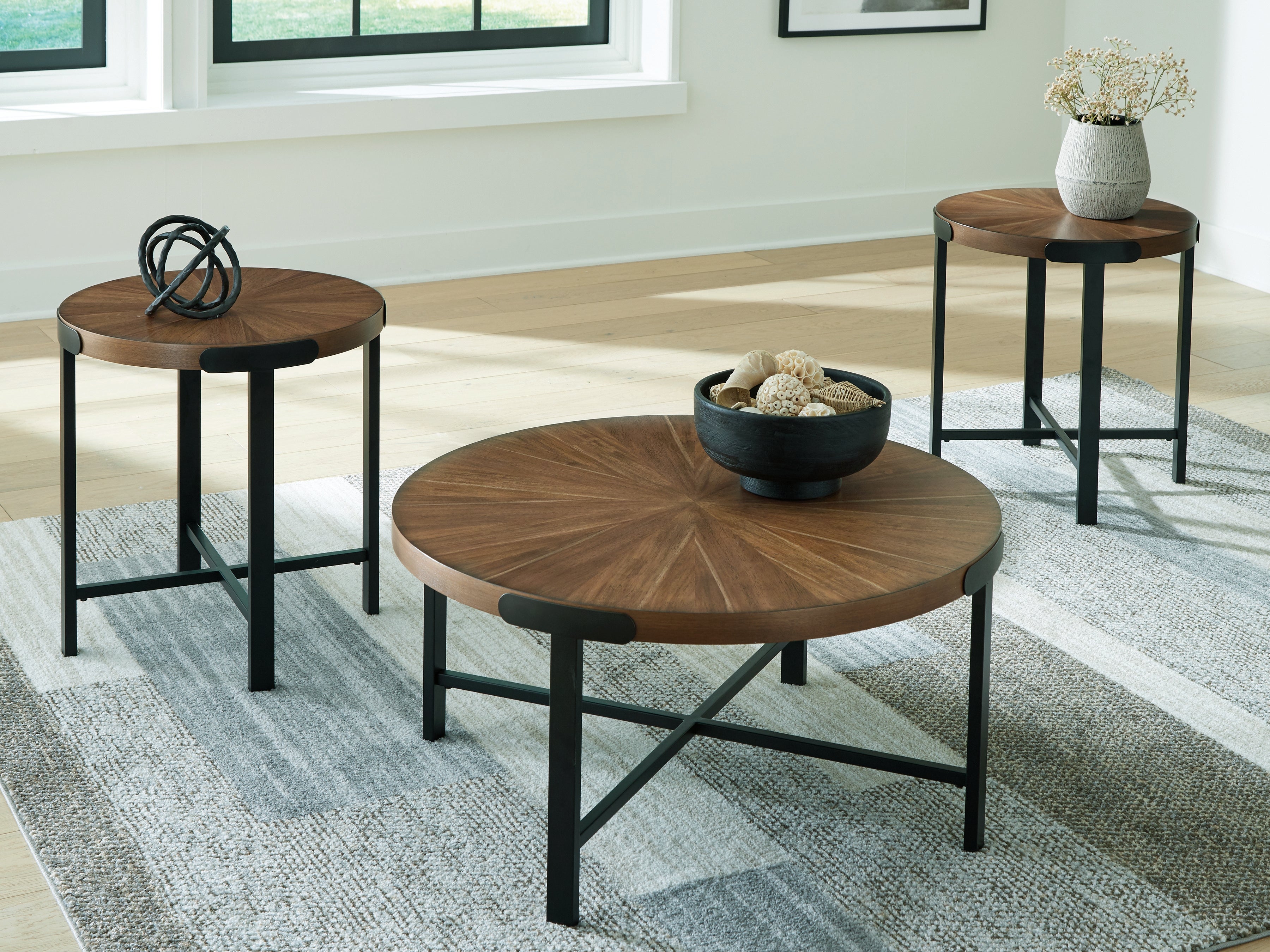Crosstrail Brown Occasional Table Set (Set of 3)