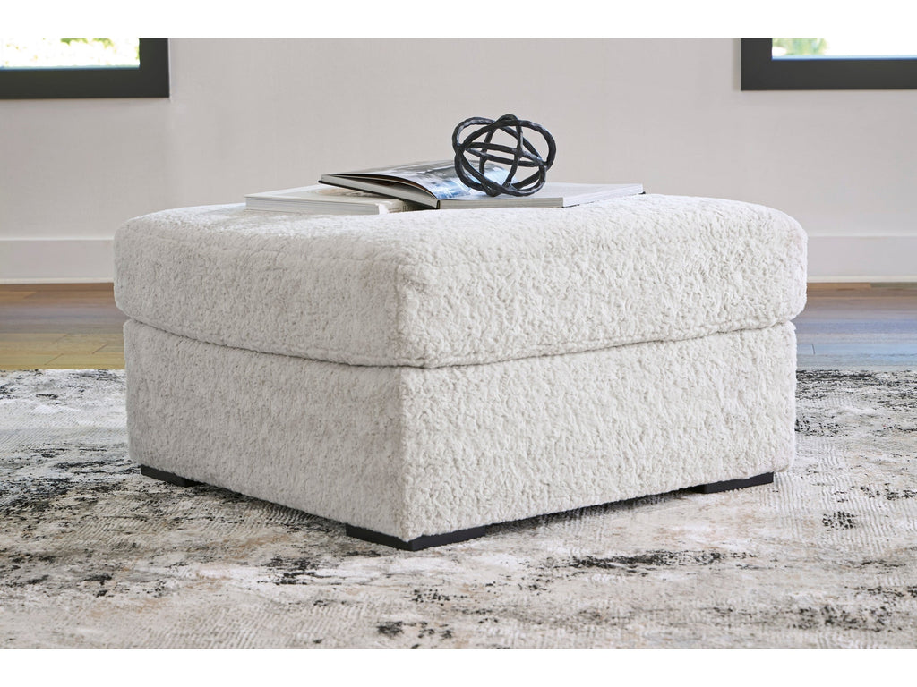 Cuddle Arctic Plush Oversized Accent Ottoman