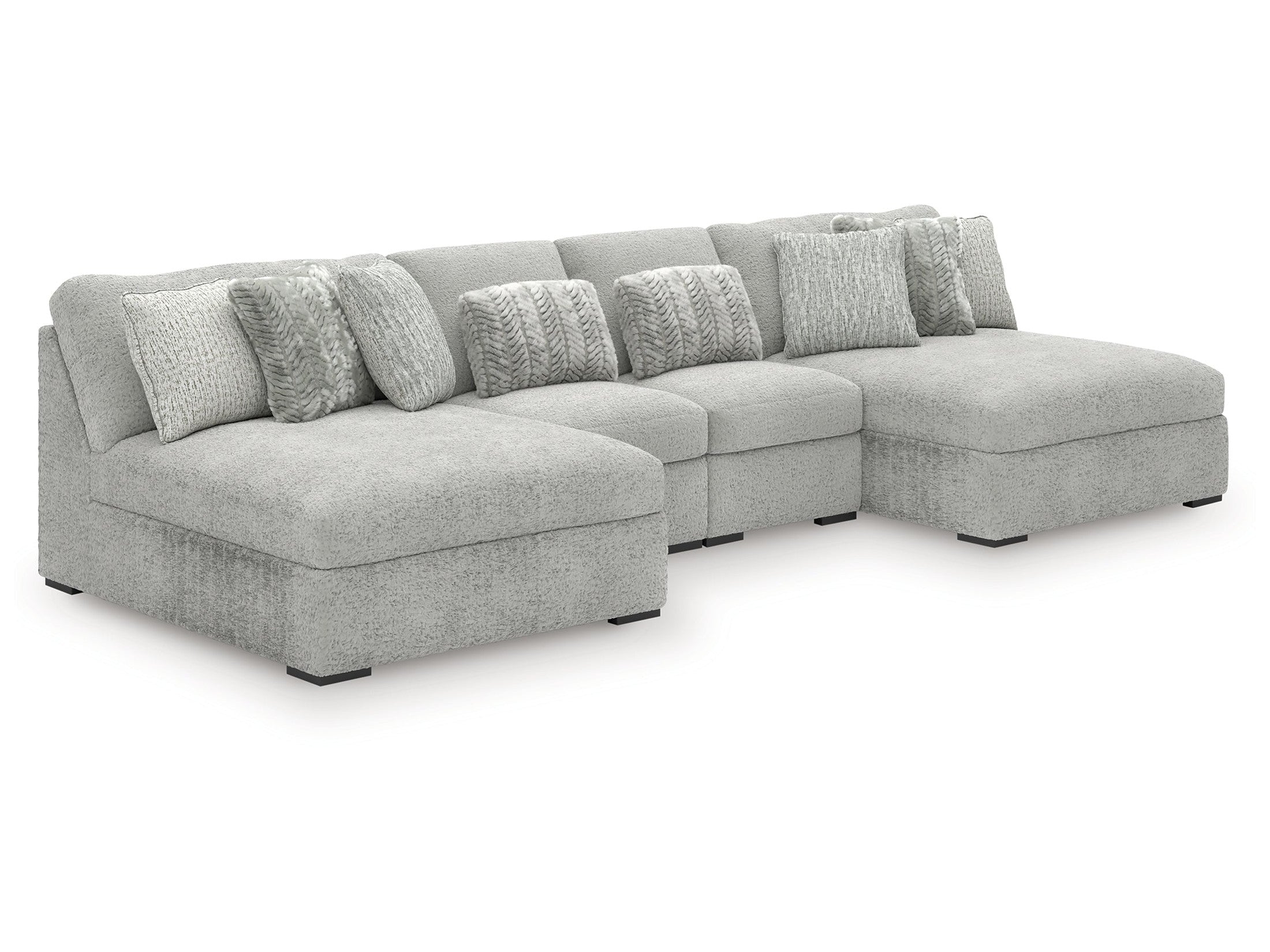 Cuddle Plush Arctic 4-Piece Sectional with Chaise