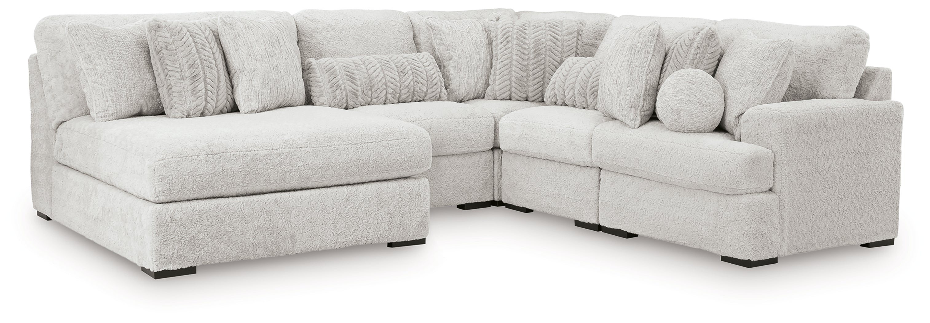 Cuddle Plush Arctic 5-Piece Sectional with Chaise