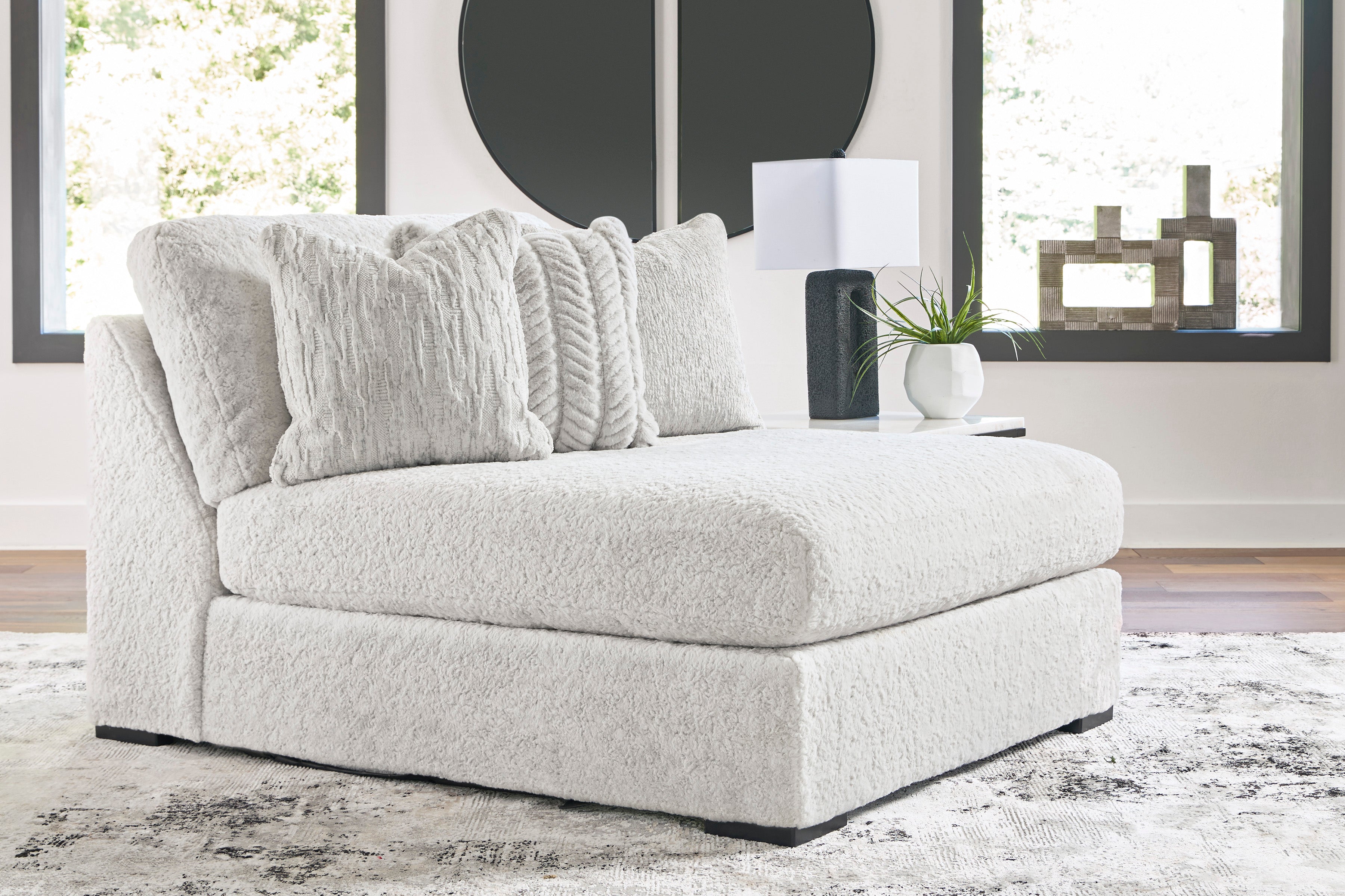 Cuddle Plush Arctic Oversized Armless Chaise