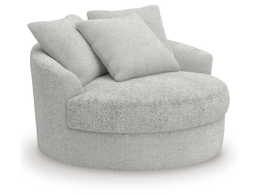Cuddle Plush Arctic Oversized Swivel Accent Chair