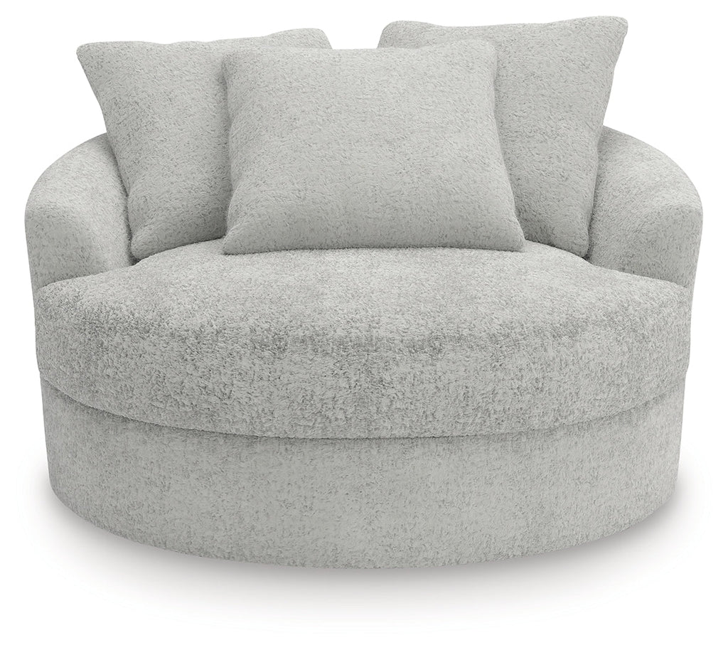 Cuddle Plush Arctic Oversized Swivel Accent Chair