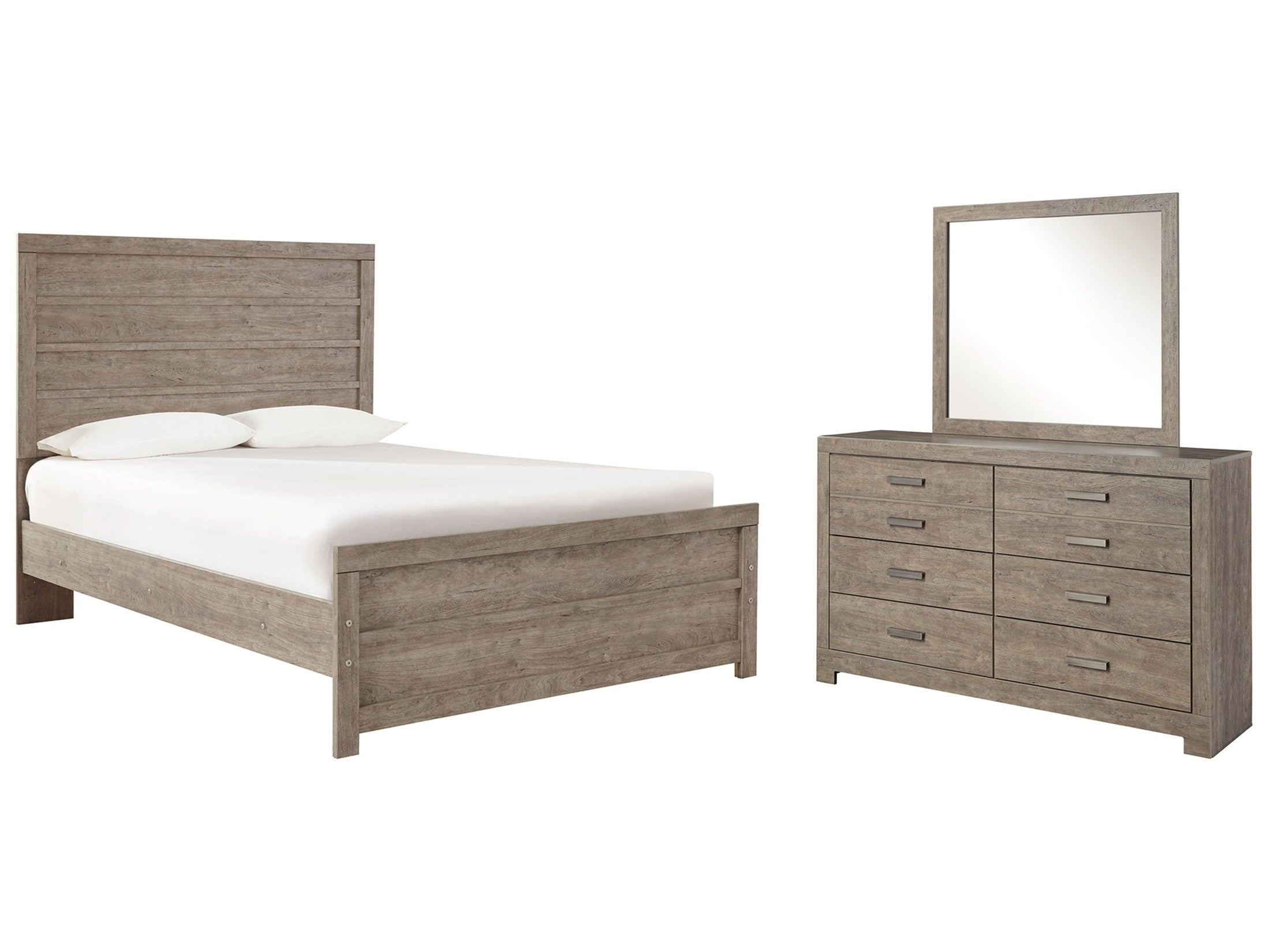 Culverbach Gray Full Panel Bed, Dresser and Mirror