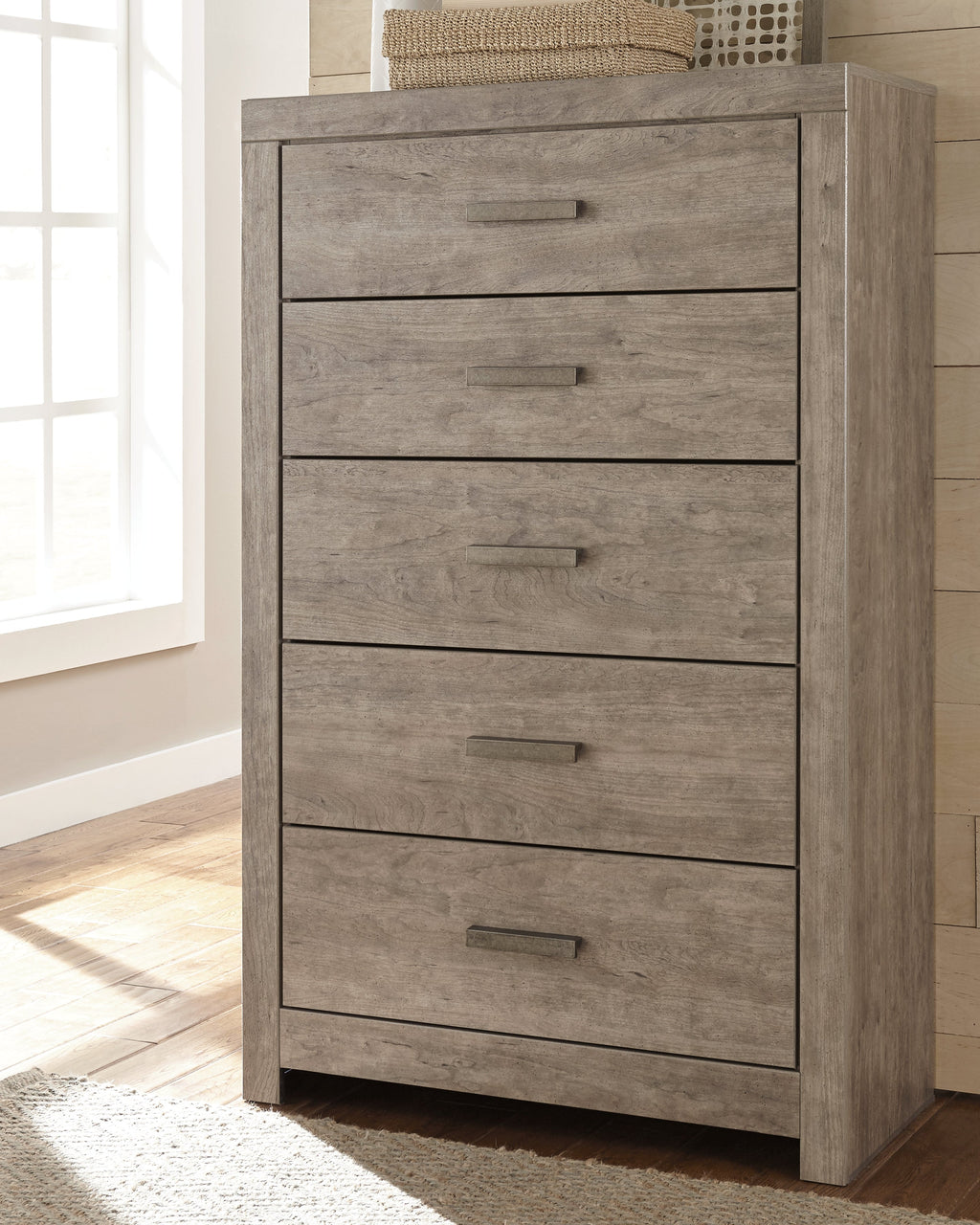 Culverbach Gray King Panel Bed & Dresser & Mirror & Chest