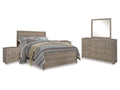 Culverbach Gray Queen Bed w/Mirrored Dresser & 2 Nightstand