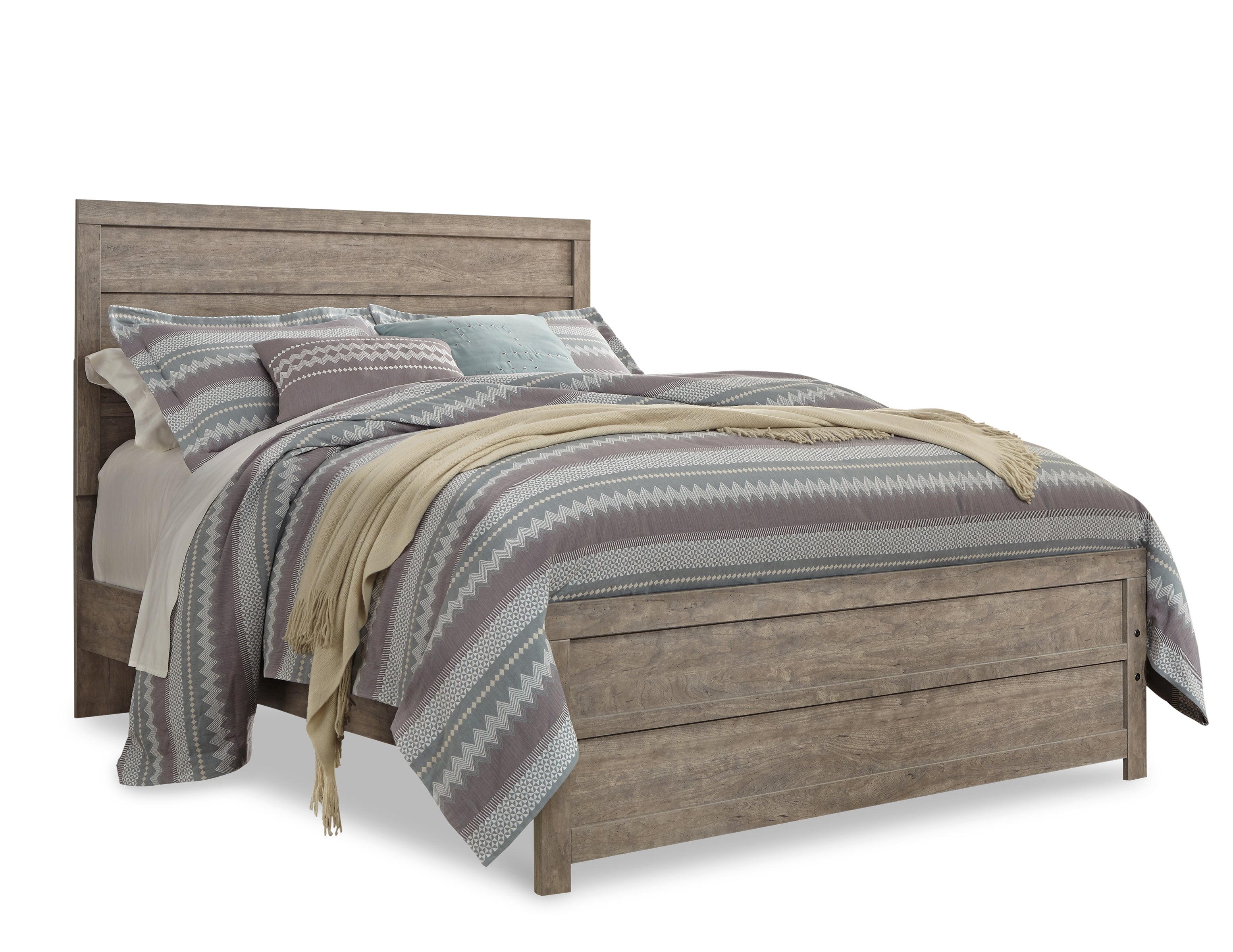 Culverbach Gray Queen Panel Bed, Dresser and Mirror