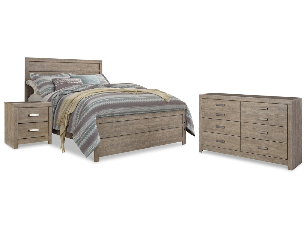 Culverbach Gray Queen Panel Bedroom Set with Dresser and Nightstand